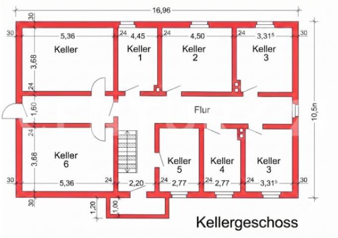Grundriss Kellergeschoss  (mit KI-verbessert)