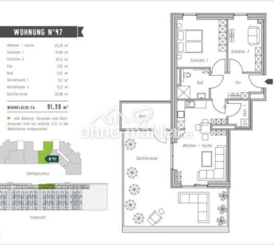 Grundriss Wohnung/Dachterrasse