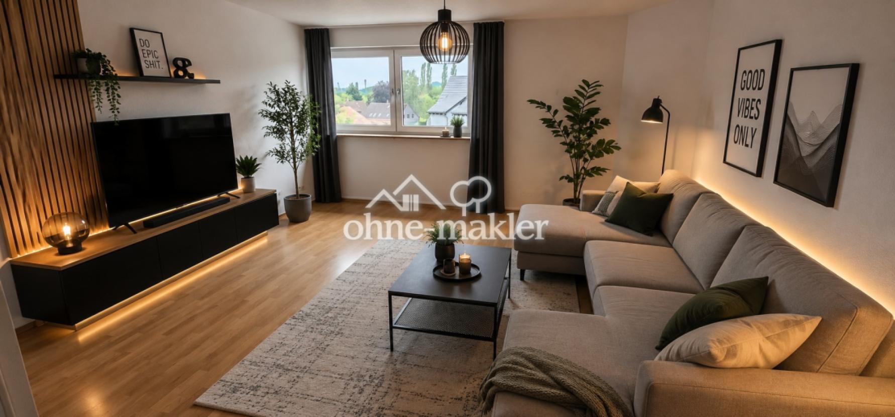 Wohnzimmer eingerichtet