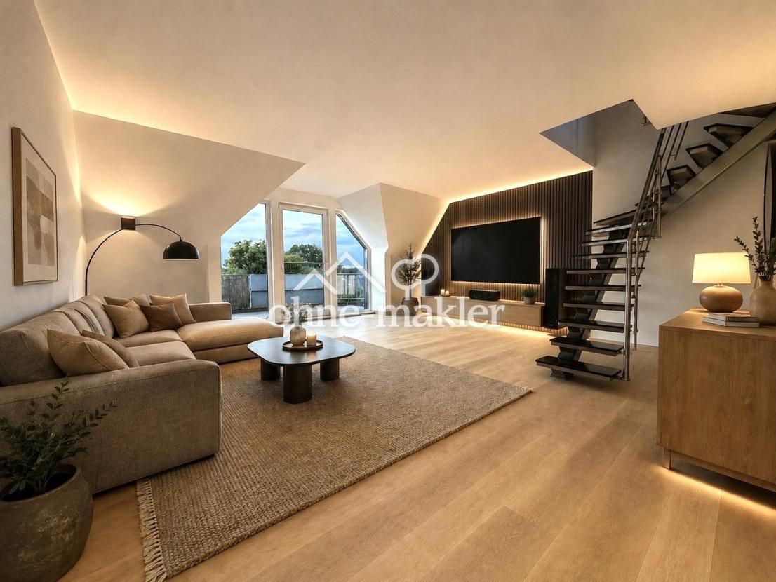 Wohnzimmer KI eingerichtet