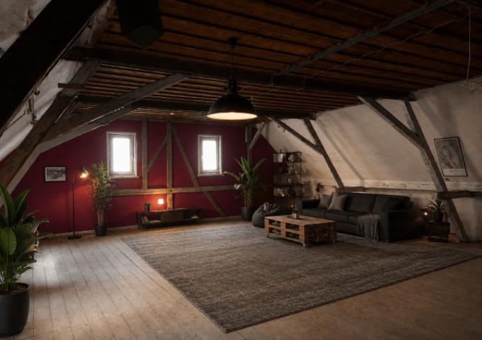 Einrichtungsvorschlag Studio im Nebengebäude