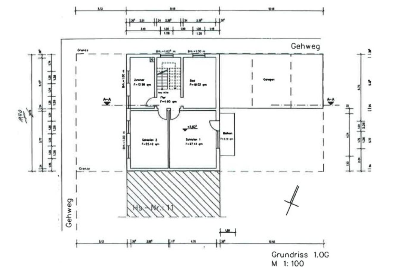 Grundriss 1.OG, Hirschstraße 9 KL