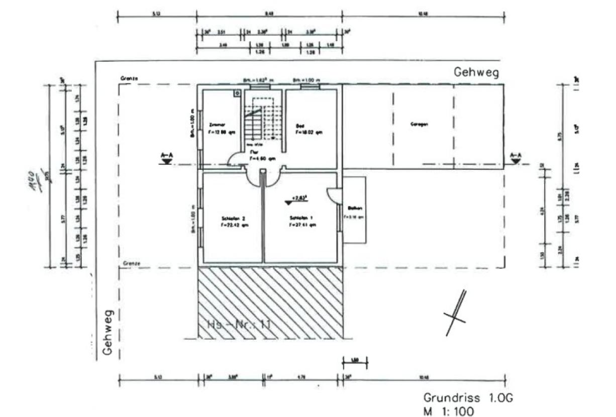 Grundriss 1.OG, Hirschstraße 9 KL