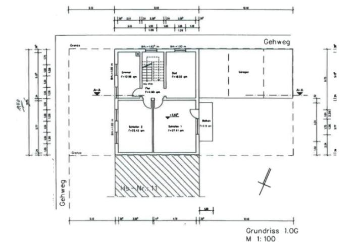 Grundriss 1.OG, Hirschstraße 9 KL