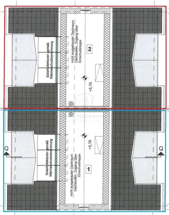 Grundriss Dachboden markiert