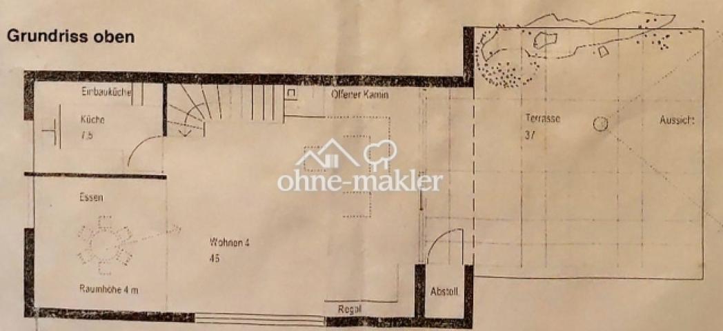 Grundriss oben mit Terrasse