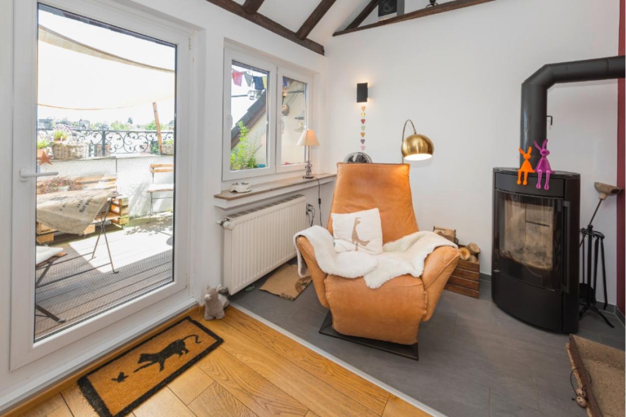 Loggia . Kamin Ecke