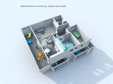 3D Obergeschoss mit qm