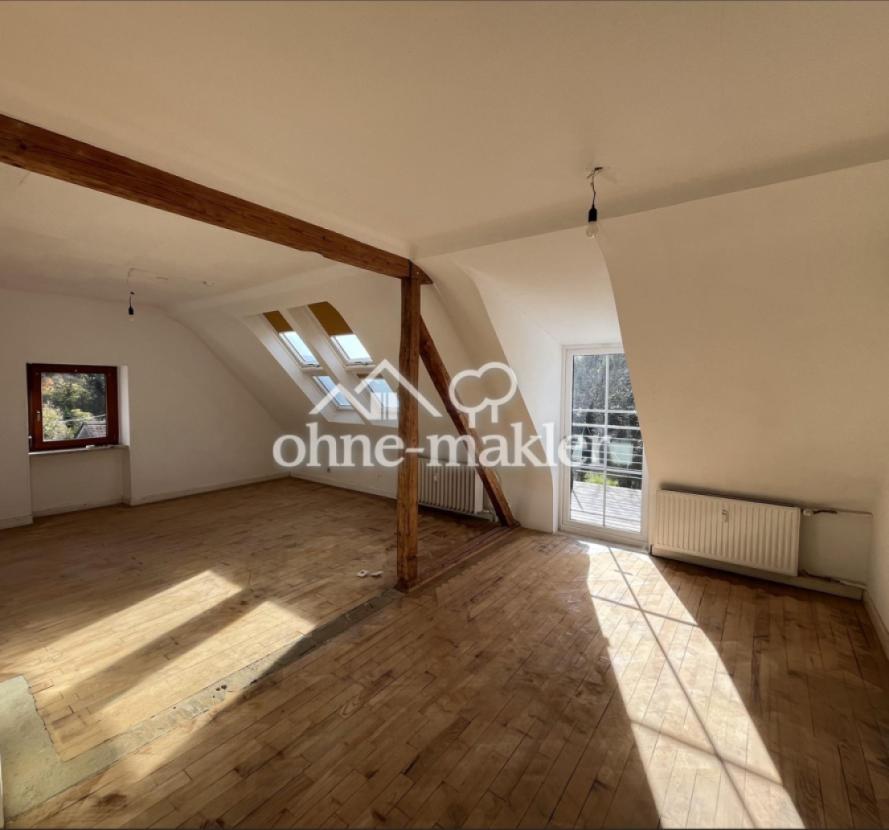 Wohnzimmer, Küche und Balkon