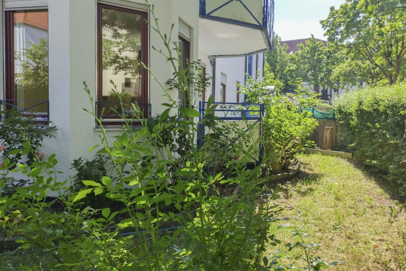 Garten Blick auf Erker