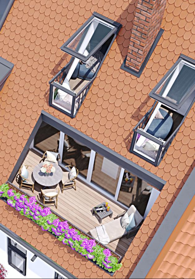 Dachterrasse mit Dachbalkon