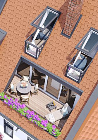 Dachterrasse mit Dachbalkon
