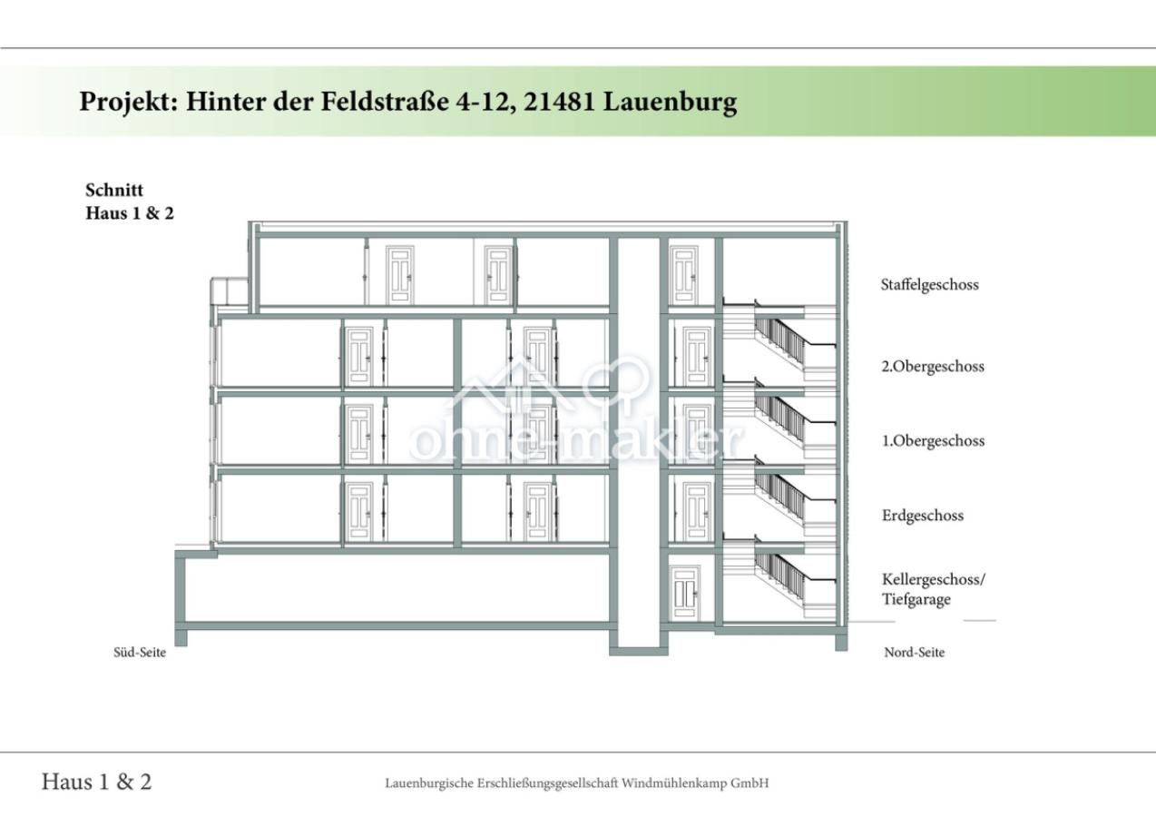 Schnitt Haus 1 & 2 