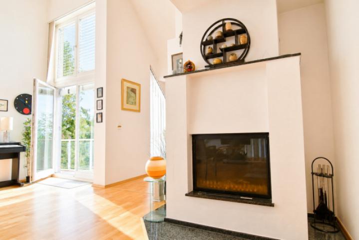 Kamin Blickrichtung Balkon
