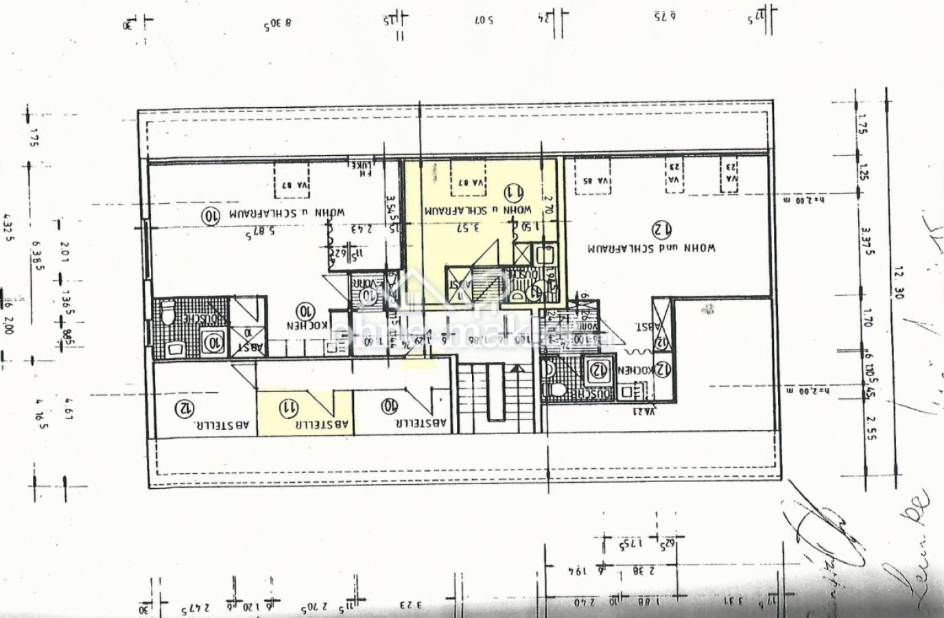 Grundriss Wohnung u. Dachboden