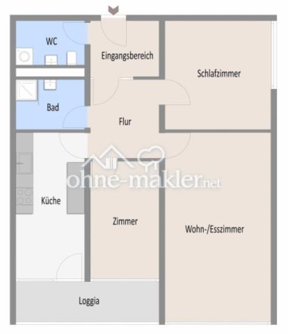 Grundriss - 3-Zimmer 82 m²