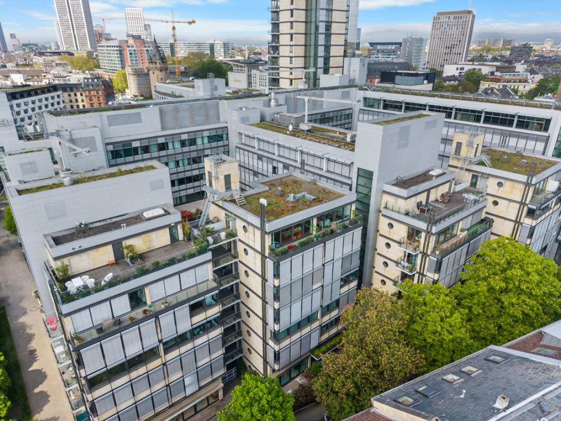 Luftbild auf Dachterrasse