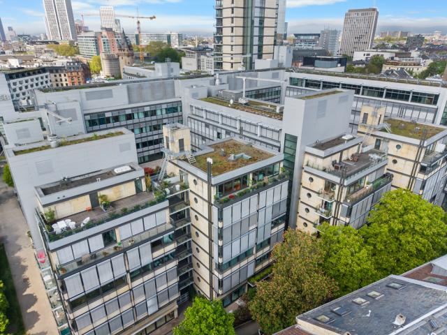 Luftbild auf Dachterrasse