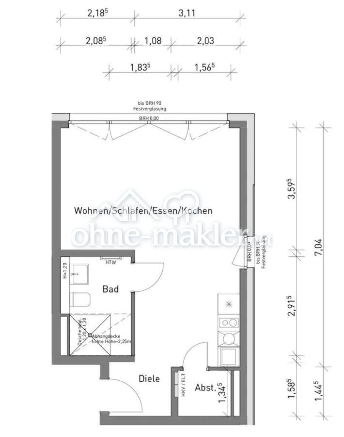 Grundriss mit Maßen