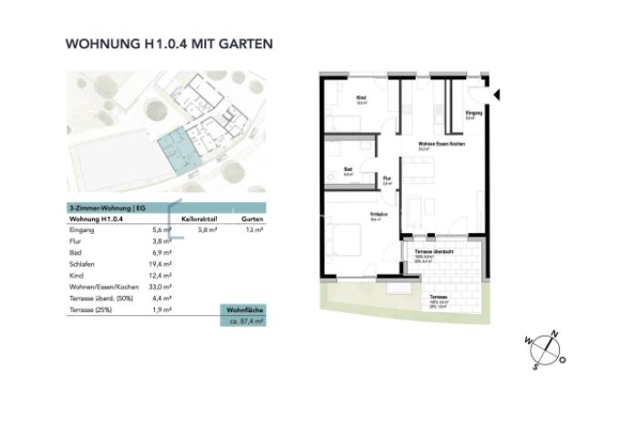 Wohnung H1.0.4 mit Garten