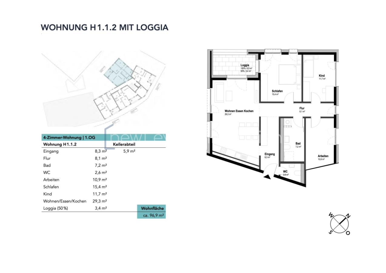 Wohnung H1.1.2 mit Loggia