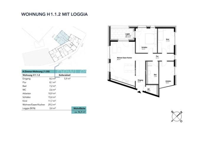 Wohnung H1.1.2 mit Loggia