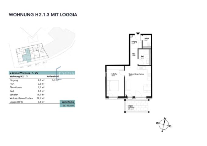 Wohnung H2.1.3 mit Loggia