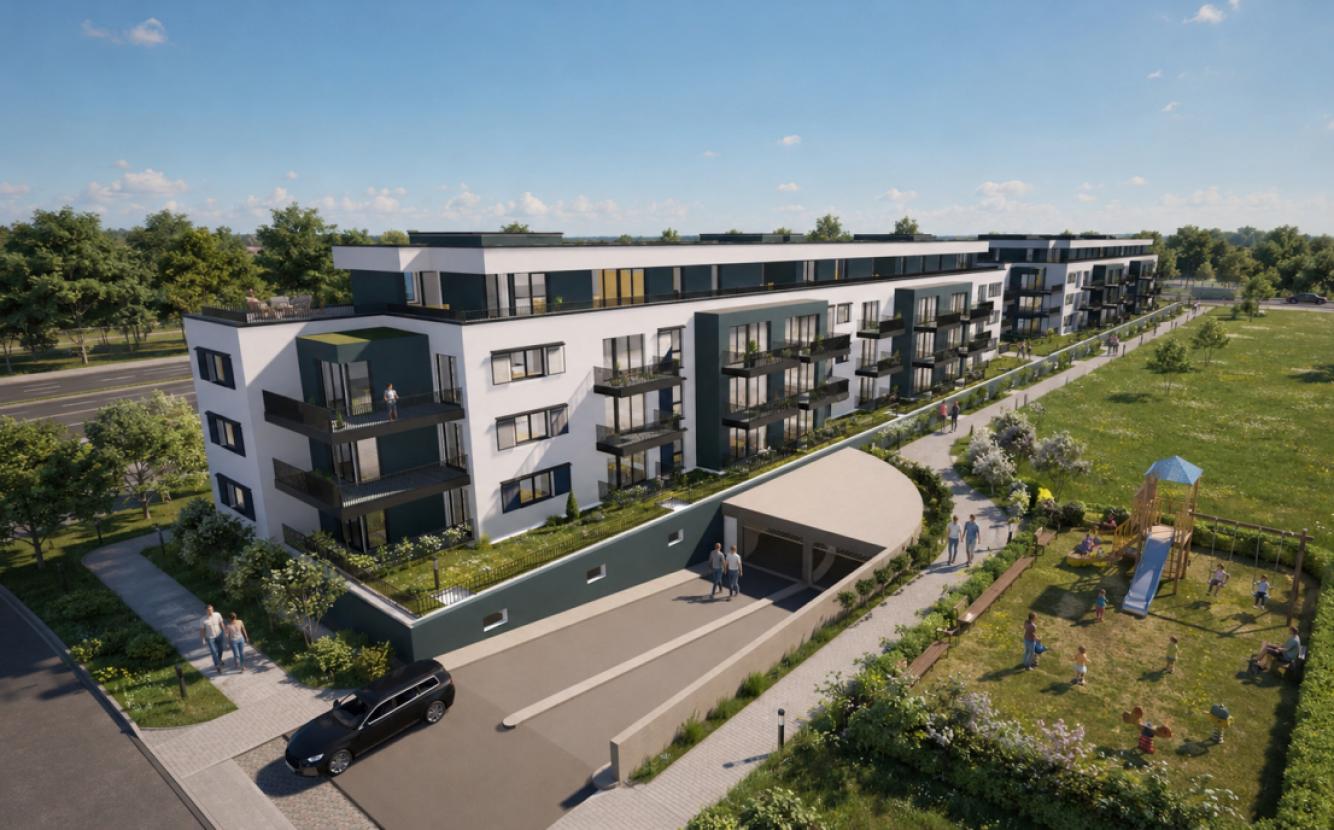 Blick zum Bauprojekt