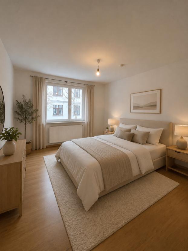Ansicht Möblierungsbeispiel Schlafzimmer
