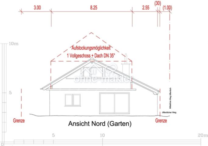 Zeichnung Gartenseite