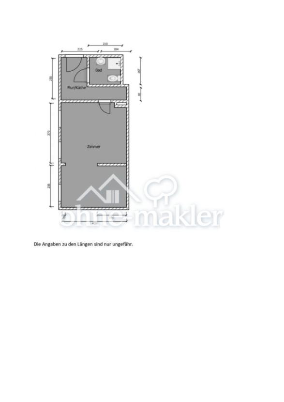 Grundriss mit ungefähren Masse