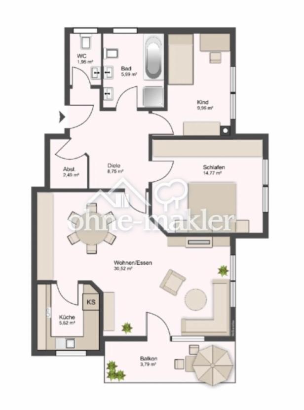 Grundriss der Wohnung