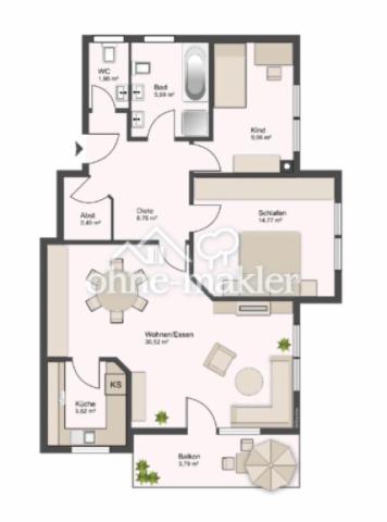 Grundriss der Wohnung