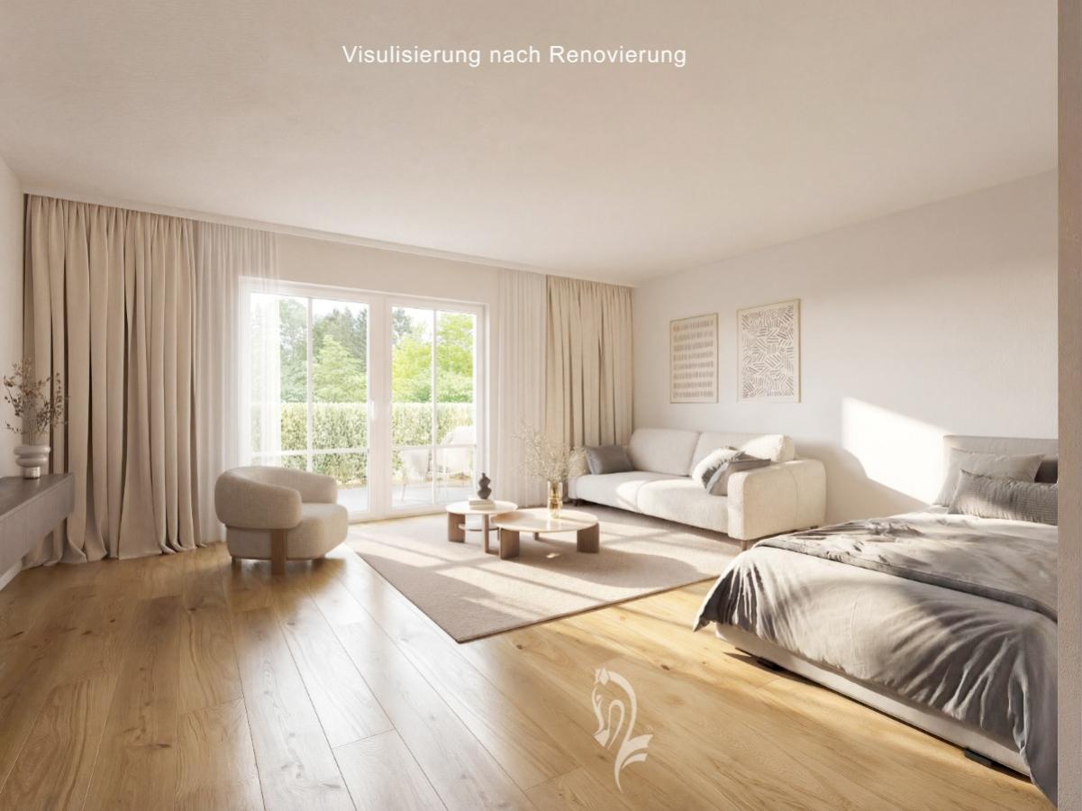Visualisierungsbeispiel Wohnen/Schlafen nach Modernisierung
