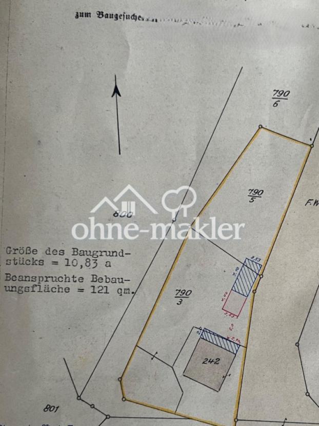 Lageplan mit Bauplatzreserve