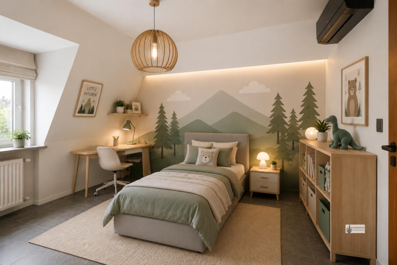 Gemütliches Kinderzimmer im skandinavischen Stil