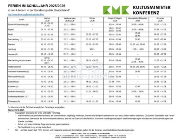 SCHULFERIEN 2026