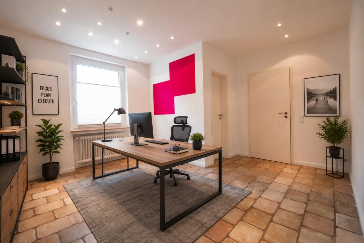 Ansicht Arbeits- und Gästezimmer Einrichtungsbeispiel