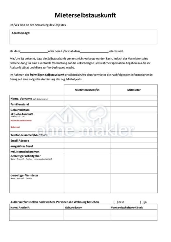 Selbstauskunft 1-2