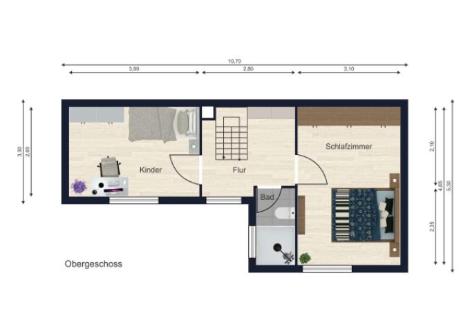 Grundrisse OG, Haus B