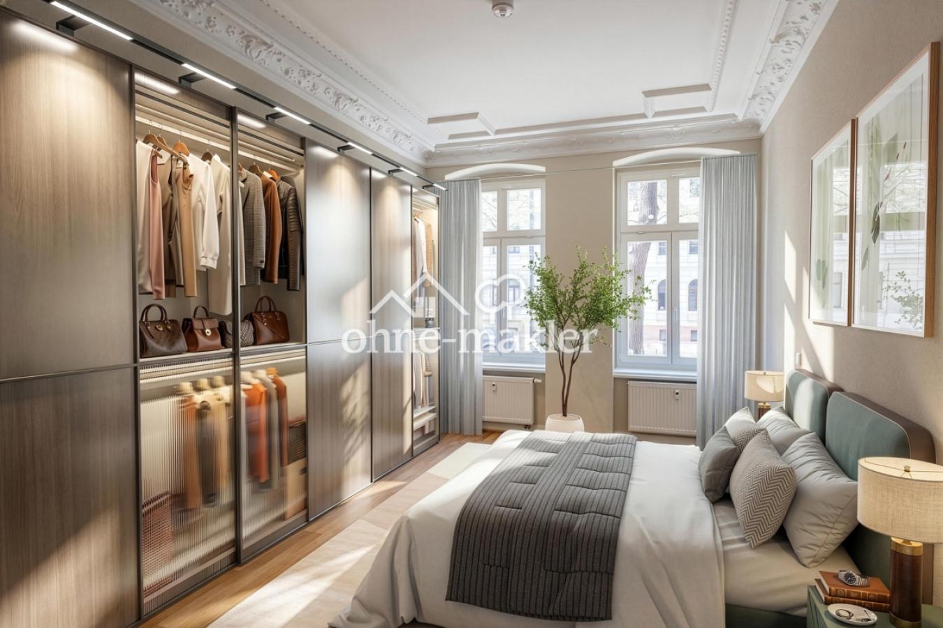 Schlafzimmer möbliert