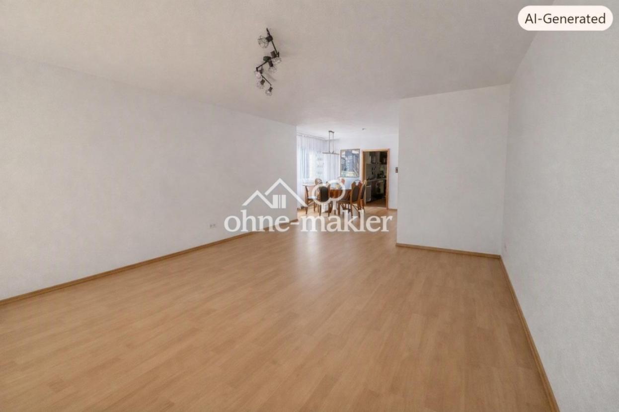 Wohnzimmer mit KI leer geräumt