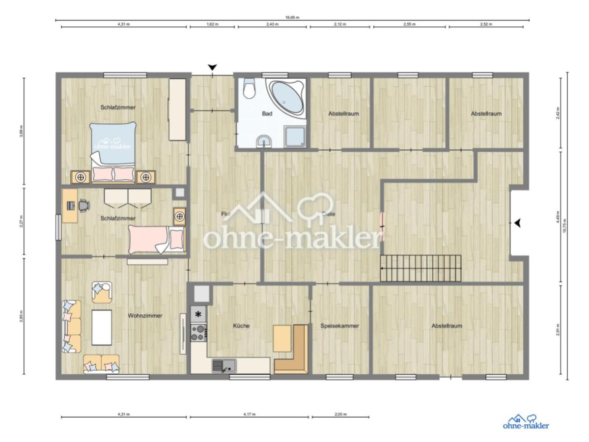 Grundriss EG visualisiert