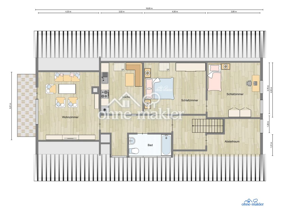 Grundriss DG visualisiert