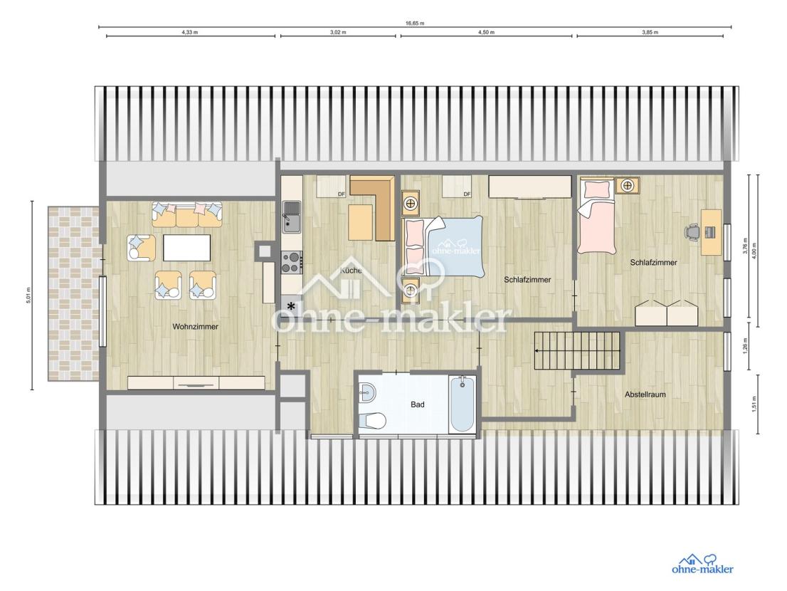 Grundriss DG visualisiert