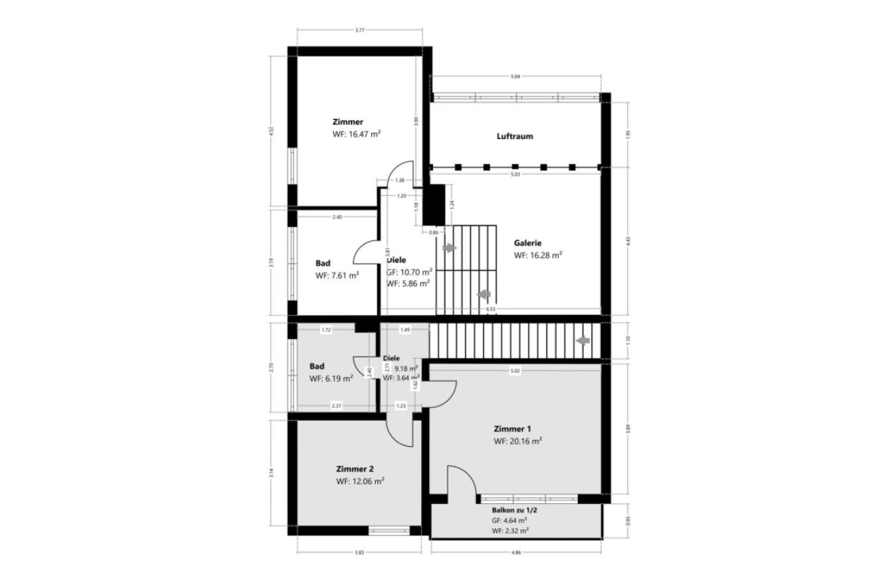 Grundriss Skizze 1.OG