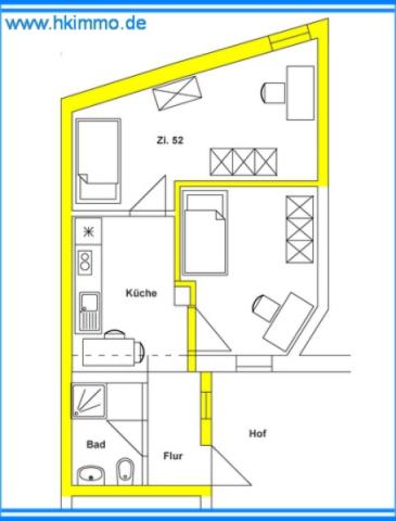 Grundriss WG Zimmer 52