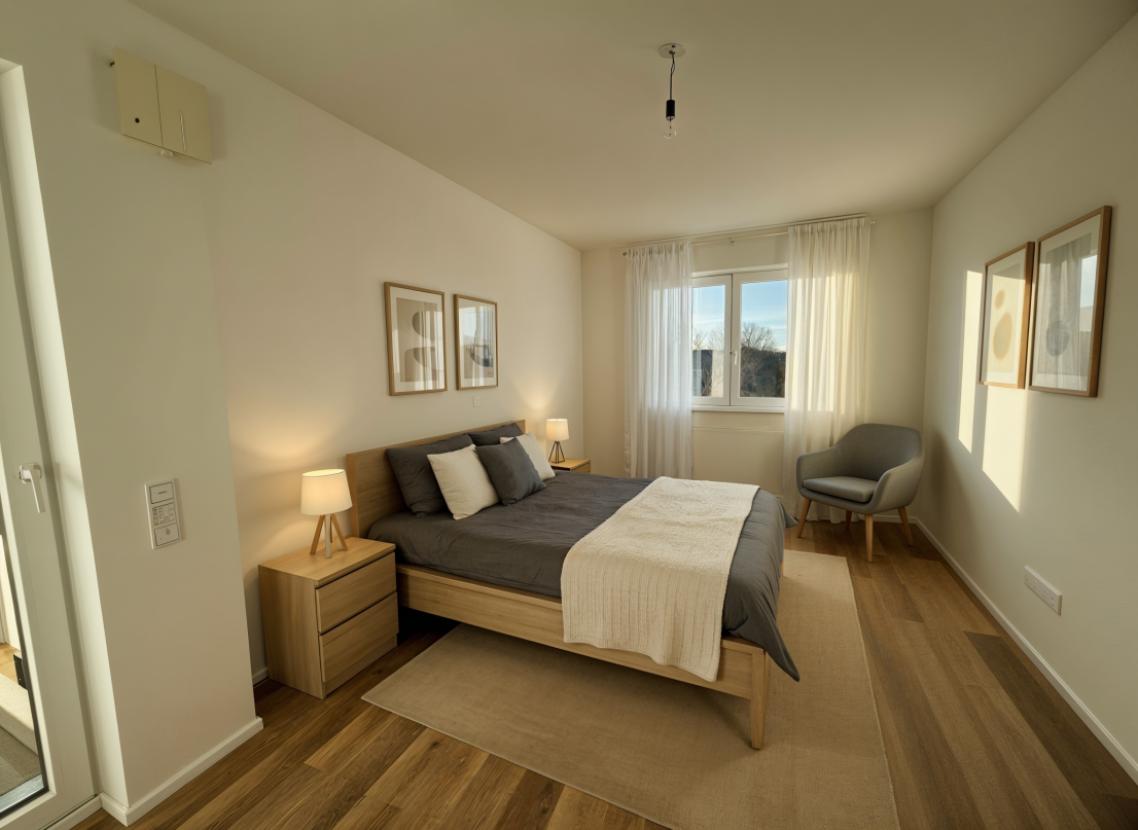 Schlafzimmer virtuell möbliert
