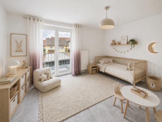 Kinderzimmer (KI möbliert)