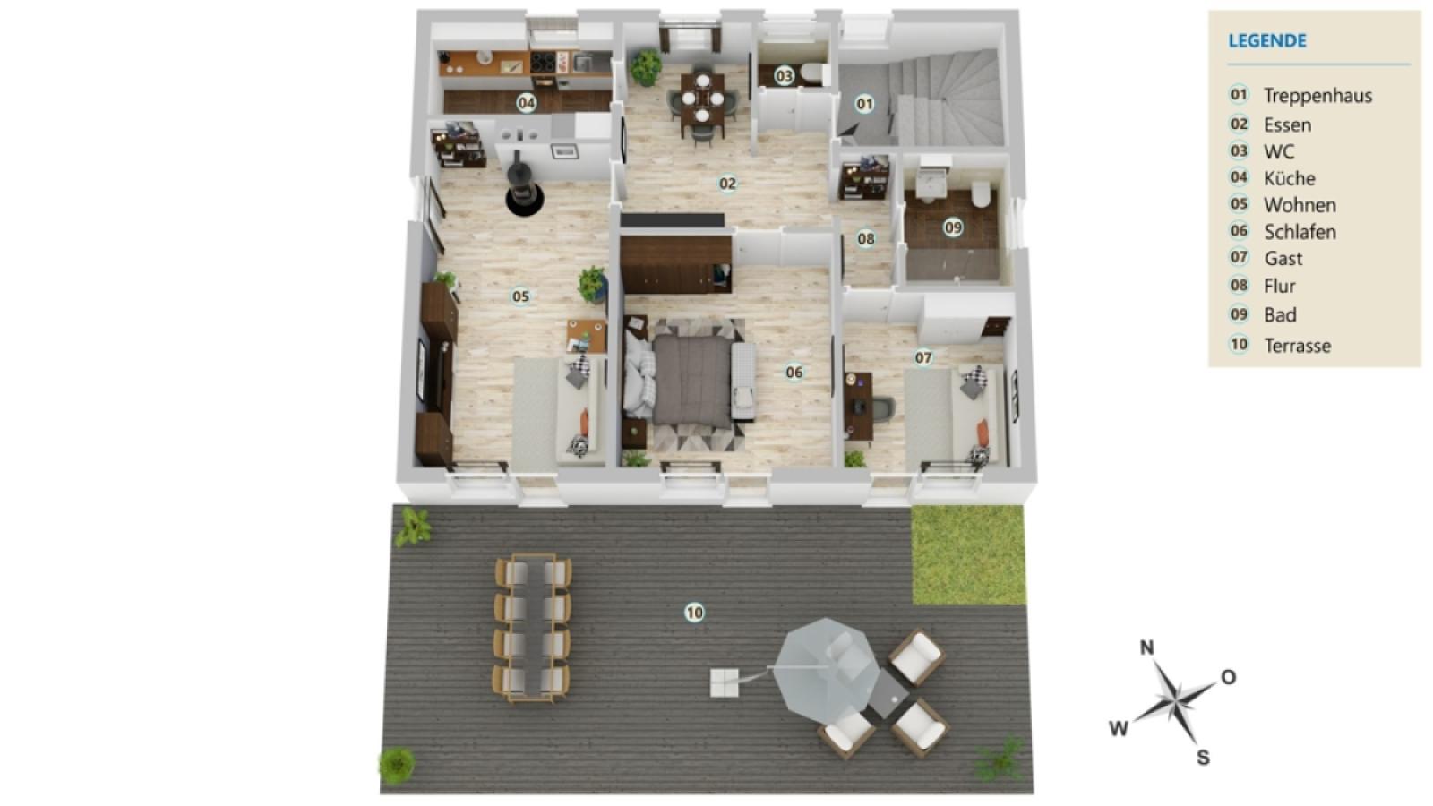 Grundriss Wohnhaus Erdgeschoss